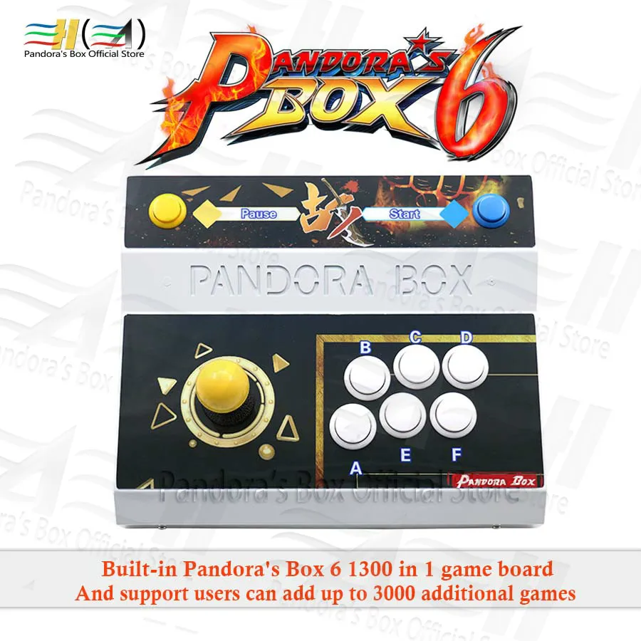 Pandora Box 6 1300 в 1 одна консоль аркадная игровая машина джойстик может добавить 3000 FBA MAME PS1 Игры 3d tekken Mortal Kombat