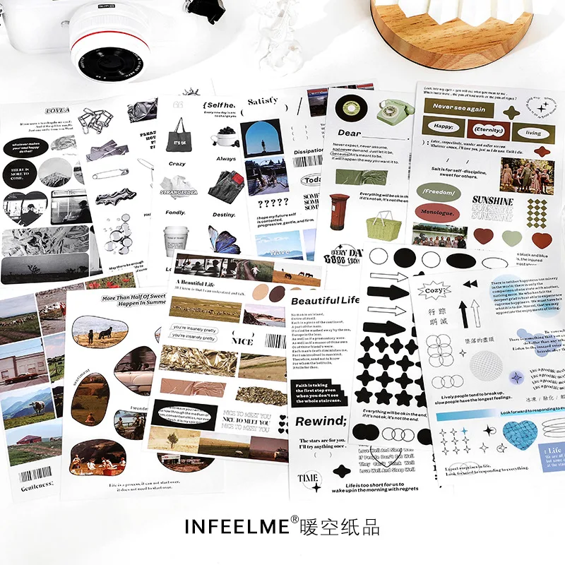 

3 Sheets/Pack Washi Paper Label Stickers Decorative Stationery Stickers Scrapbooking Diy Diary Album Stick Label