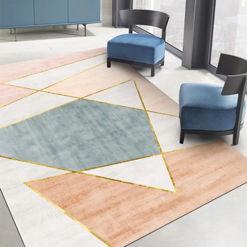 

Nordic living room modern minimalist sofa light luxury coffee table abstract geometry bedside large area carpet new floor mat