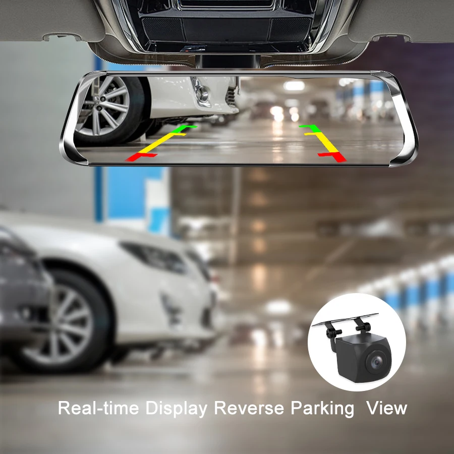 TOPSOURCE 10 &quot4G IPS Видеорегистраторы для автомобилей Камера ADAS зеркало Dash cam Видео