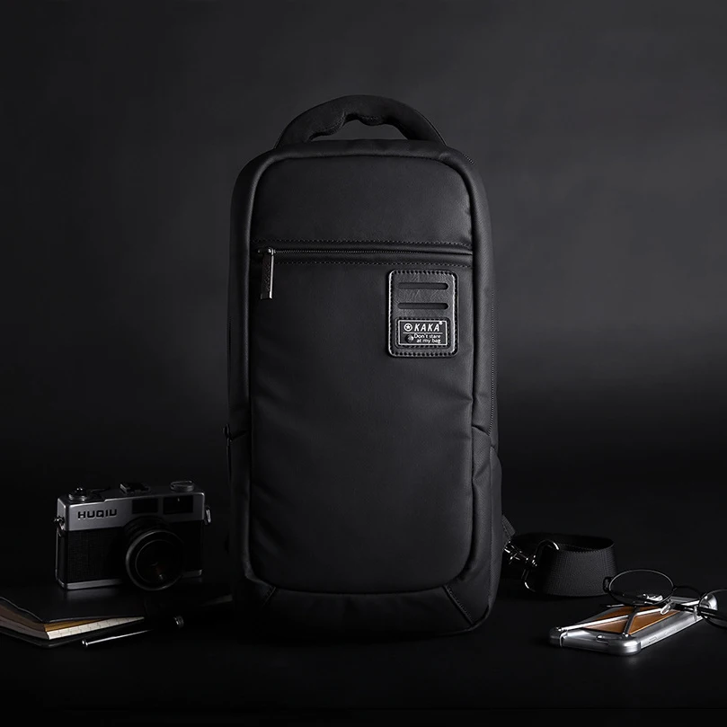 2020 New KAKA Brand Cool Men and Men's Fashion Messenger bags 100% waterproof Oxford Chest Cross Body Bags Leisure Packs Black |