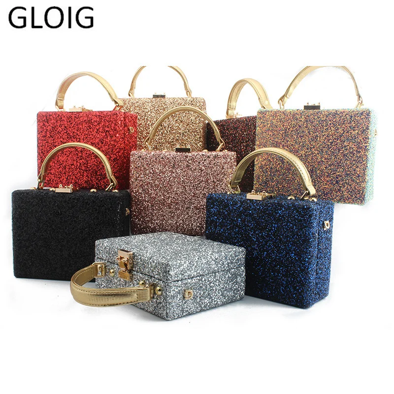 Женские вечерние сумки GLOIG маленький чехол коробка Женский кошелек с ручкой