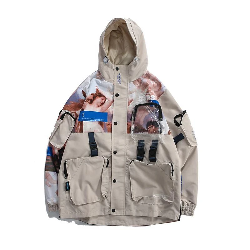 

Streetwear Hip Hop Multi Pocket Jacket Men