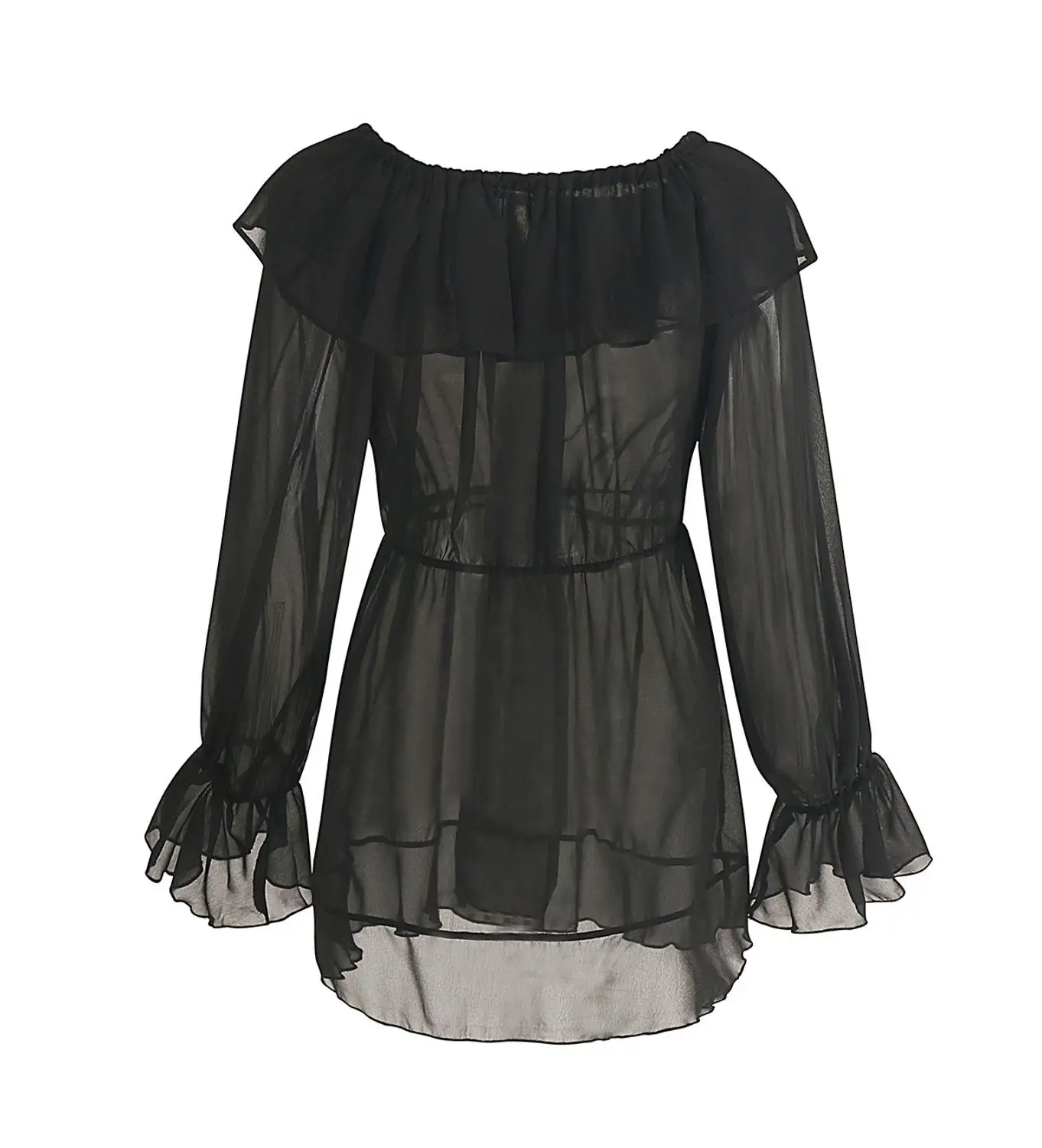 Женское Прозрачное платье BornToGirl сексуальное черное с длинным рукавом и вырезом