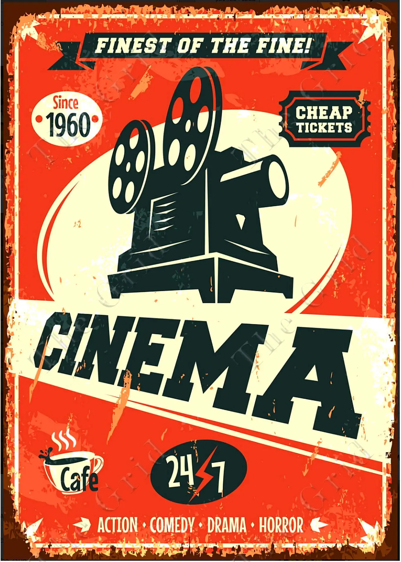 

The Grid Cinema Media Room Decor Tin Signs Theater Sign Movie Room Decor Accessories Film Decor Cinema Decor Home Movie Theater