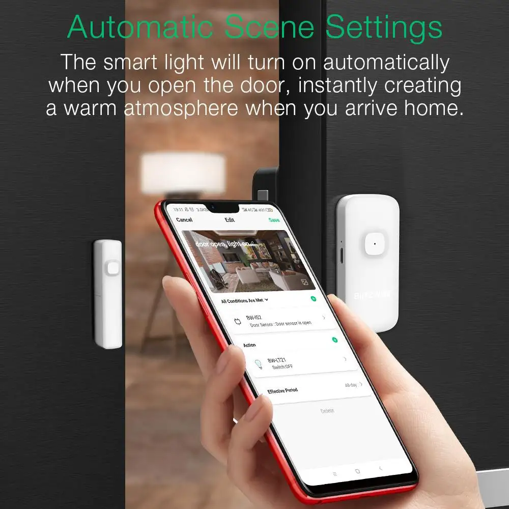 BlitzWolf беспроводной Zigbee датчик двери и окна детектор домашней сигнализации