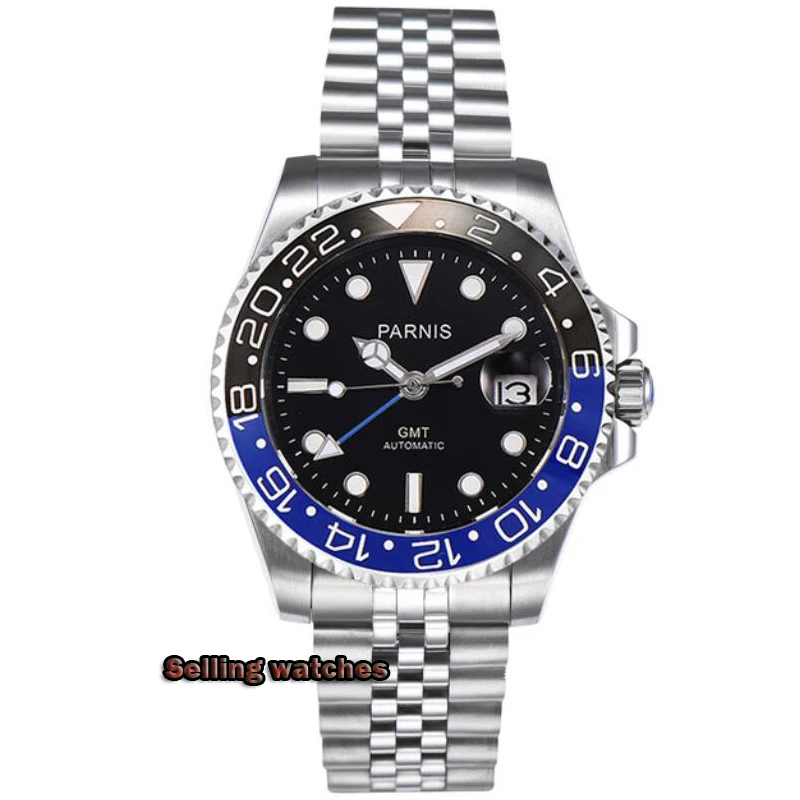 

Светящиеся мужские часы с синим и черным керамическим циферблатом 40 мм