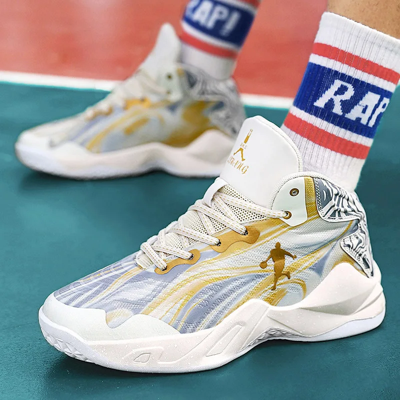 

2021 Молодежная Спортивная обувь Нескользящая износостойкая Баскетбольная обувь с высоким верхом Защита ног тренировочная обувь для бега на...