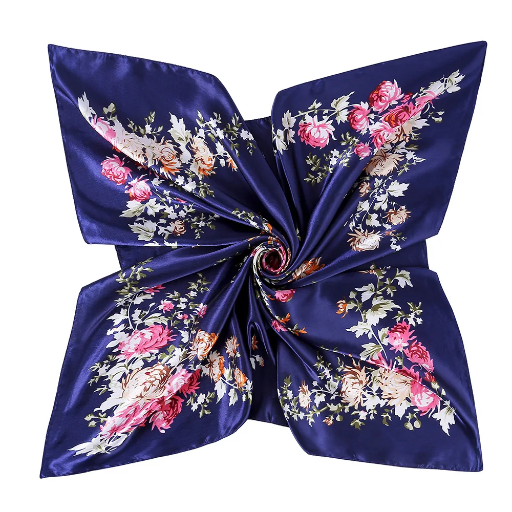2020 новый женский большой квадратный шелковый шарф с цветочным принтом зимний