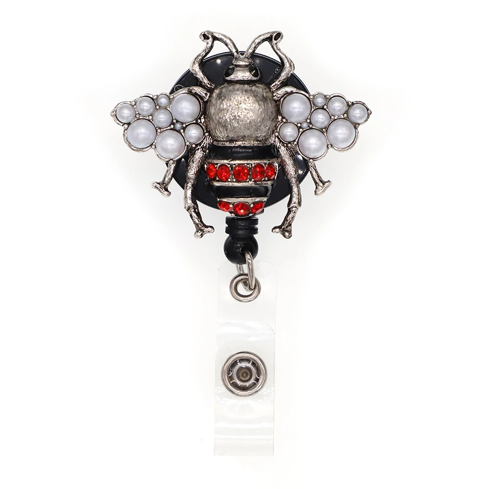 10 шт. Бесплатная доставка Ретро мед пчела насекомое выдвижной Стразы Id значок
