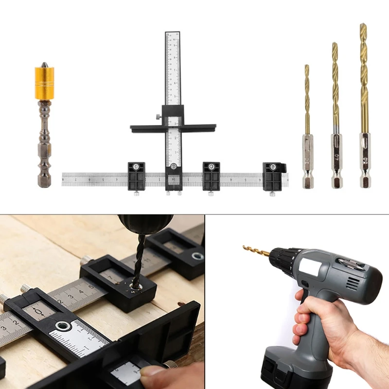 

Woodworking Tools Cabinet Hardware Tool Drill Template for Door and Drawer Handle Knob Pull Installation Tools