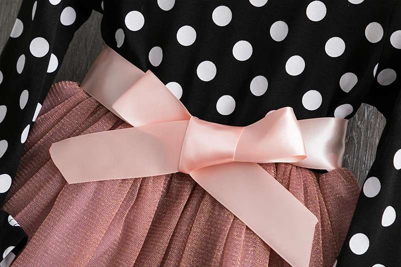 Girls Dress Autumn Long Sleeves Dots Casual Girl Winter Clothes Kids Dresses For School Wear Birthday Party Costume | Детская одежда и
