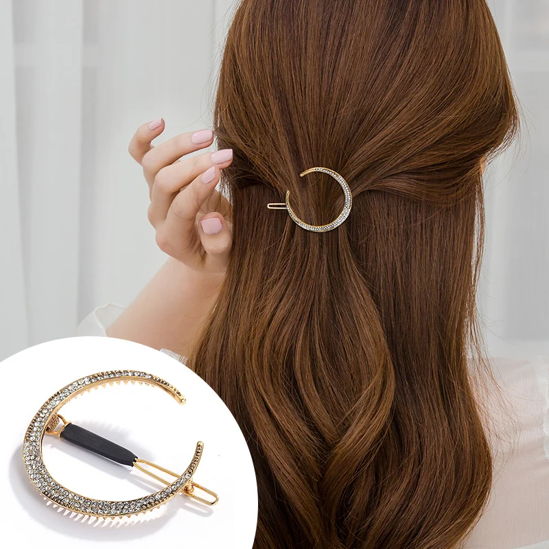 Женская заколка для волос в форме Луны CHIMERA стразы модные блестящие аксессуары