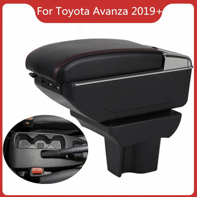 

FOR TOYOTA NEW AVANZA 2019-2020 Car Armrest Accessories Parts Console Box Center Arm Rest With Cup Holder Ashtray Storage Box