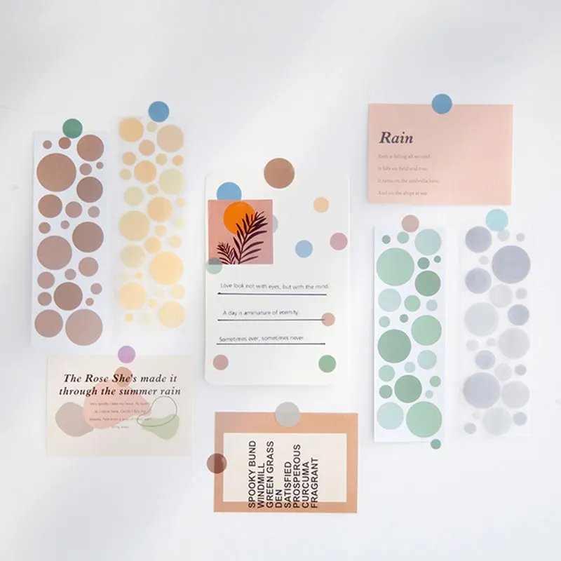 

6PCS Paper Sticker Cute Colored dots Decorative Scrapbooking DIY Stickers