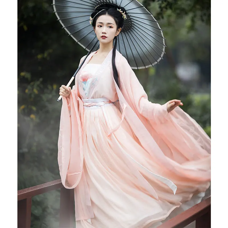 Китайский Hanfu Женская Талия-длина юбка с большими рукавами китайский стиль супер