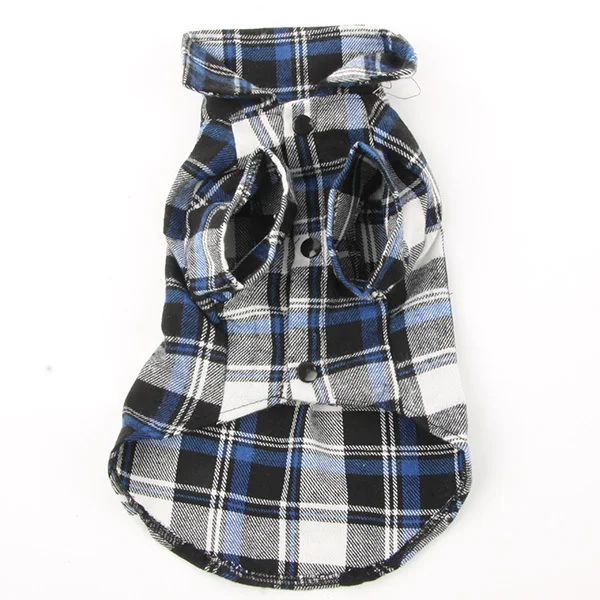 2017 Повседневная клетчатая рубашка на пуговицах с лацканами для собак хлопковая