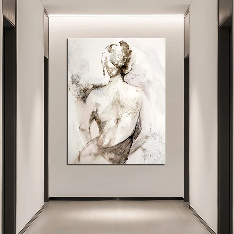 OUCAG Hd Сексуальная наполовину обнаженная женская парусиновая настенная