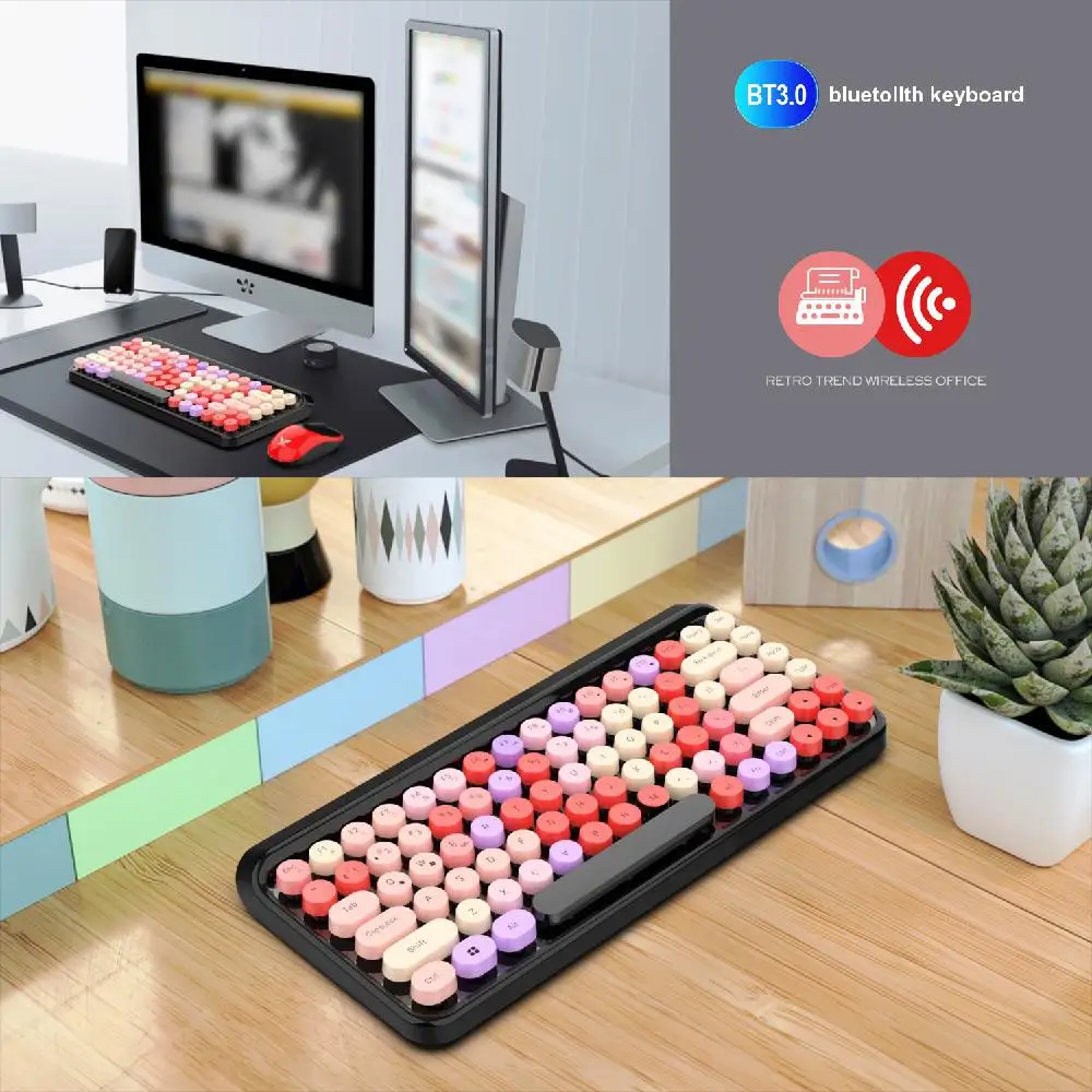 Цветная компьютерная клавиатура hobbylan KB203 Bluetooth 3 0 с 84 клавишами Поддержка IOS/Mac