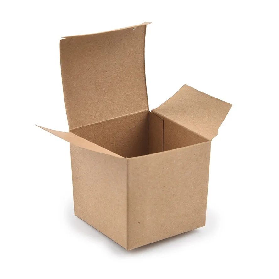 Новая коробка из крафт бумаги 50 шт. складная для яблок Рождественская Свадебная