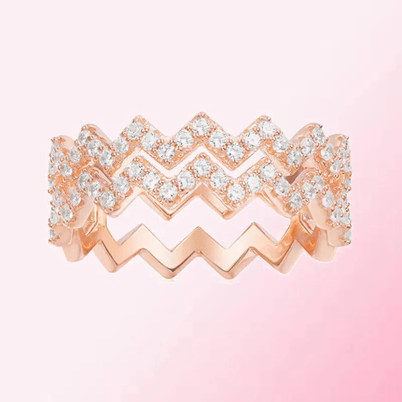 

1:1 Make 925 Sterling Silver Custom Double-row Z-Shaped Trend Personality Design Ring