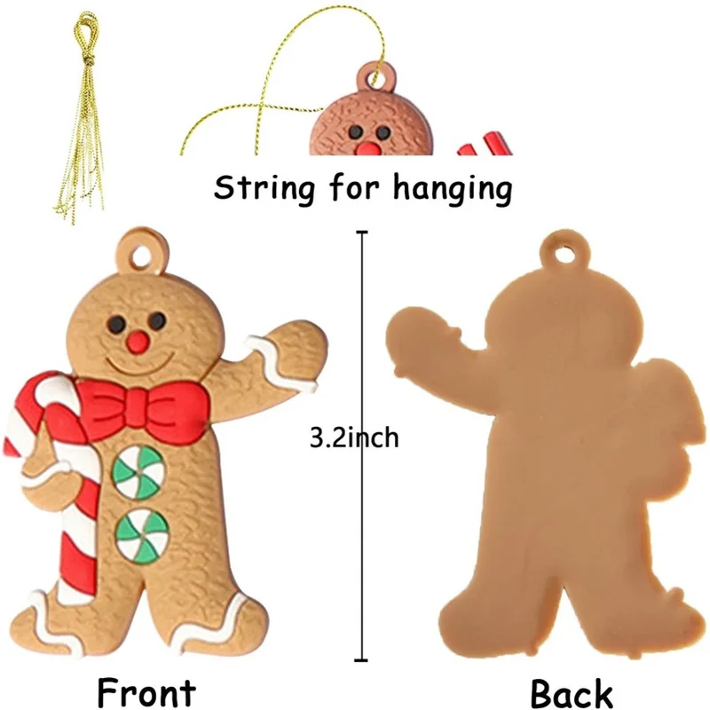 1 Set Gingerbread Man Ornaments for xmas Tree Decorations Tall Gingerman Hanging Charms Xmas Ornament Holiday Decor | Дом и сад