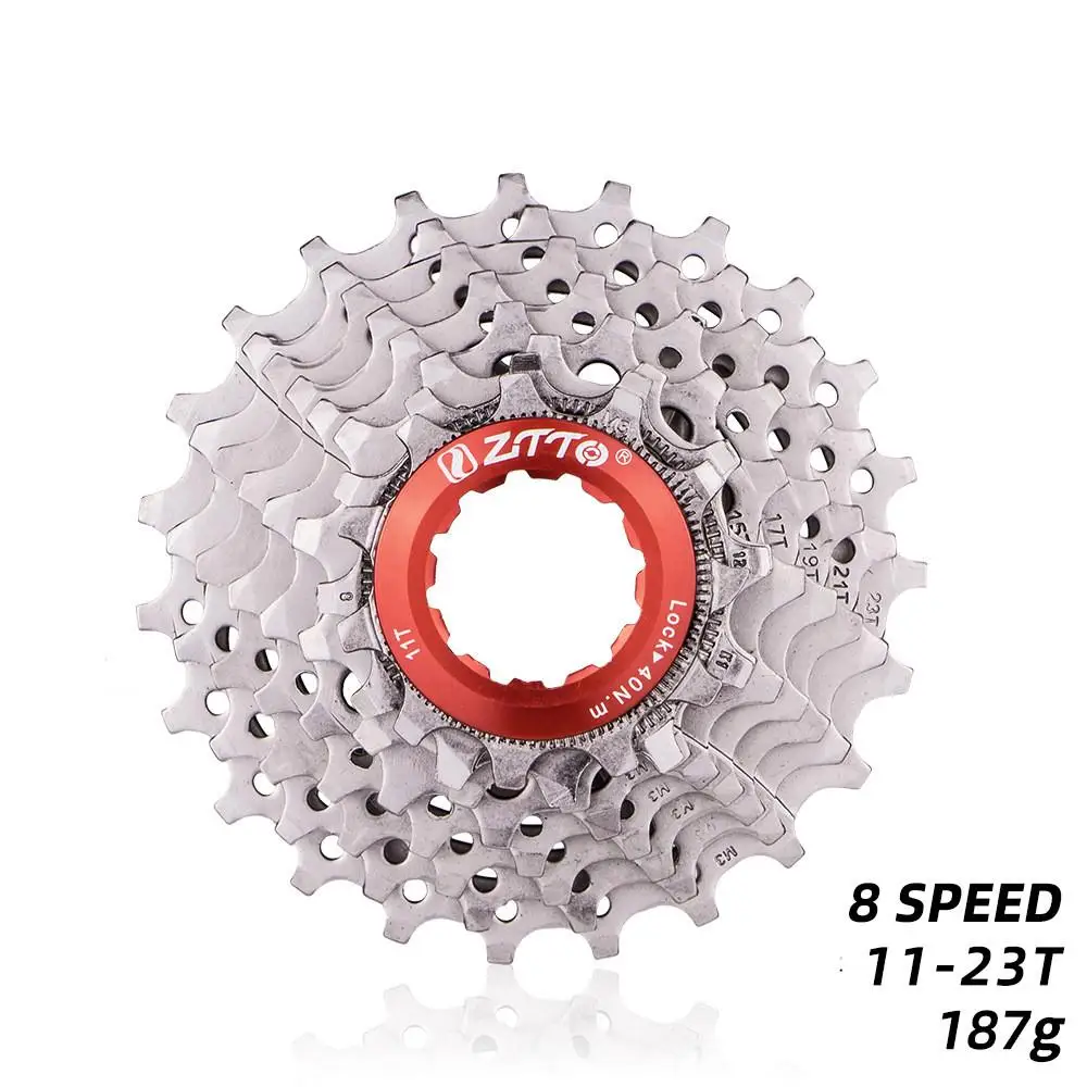 

Стержень из хром-молибденовой стали ZTTO дорожный мотоцикл маховик 8-скорость 23T серебро Кассетный Маховик башня детали для велосипеда, Аксес...