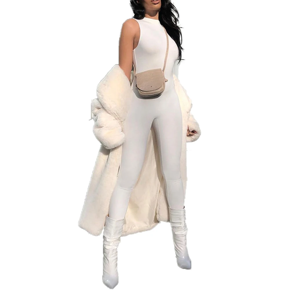 Женские облегающие комбинезоны без рукавов повседневные однотонные спортивные