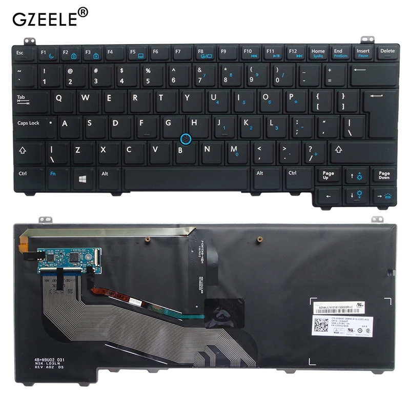 Клавиатура QH GZEELE для ноутбука DELL Latitude E5440 Y4H14 английская клавиатура с подсветкой |