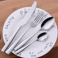 4pcs cutlery set stainless steel dinnerware set metal knives forks coffee spoons flatware set kitchen tableware set wholesale