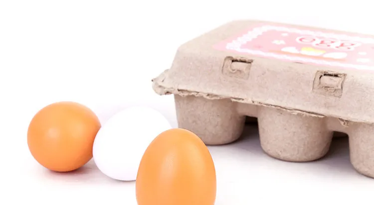 

6PCS Wooden Eggs Yolk Pretend Kids Kitchen toys Wooden Lovely Eggs Box Toy Cooking Miniatures Lovely Creativity Toys cozinha