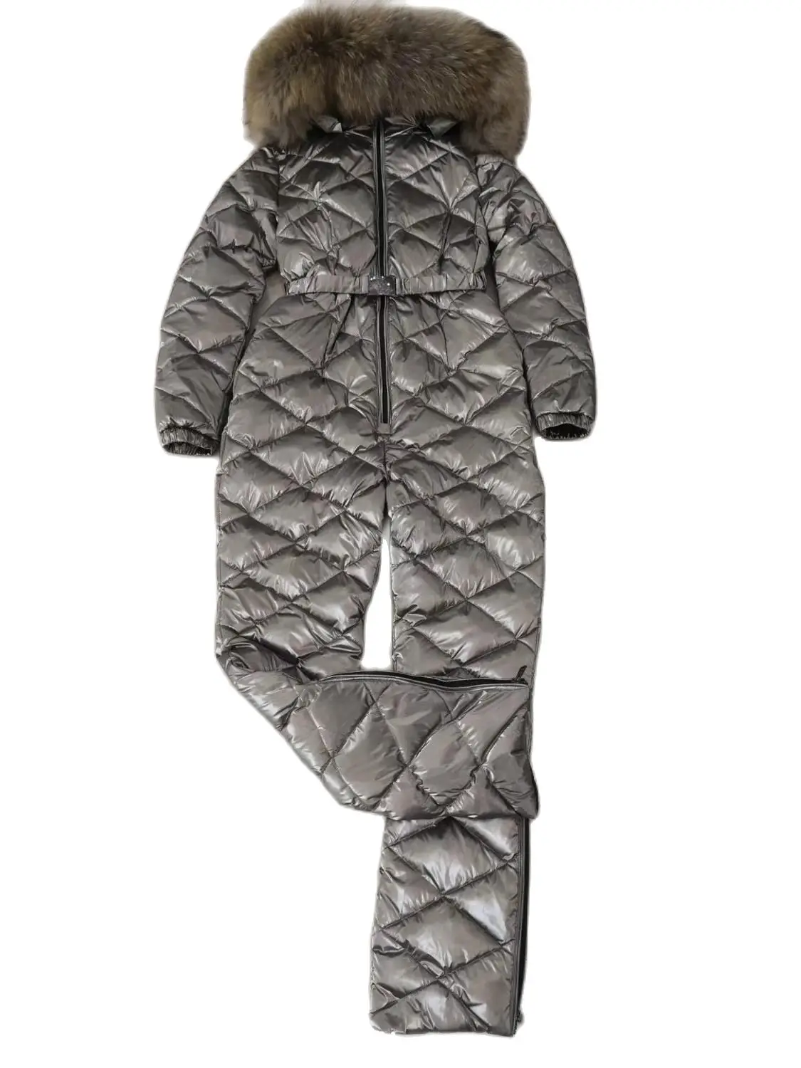 

Женский комбинезон с капюшоном, зимний комбинезон из натурального меха, Размеры M, L, XL, XXL