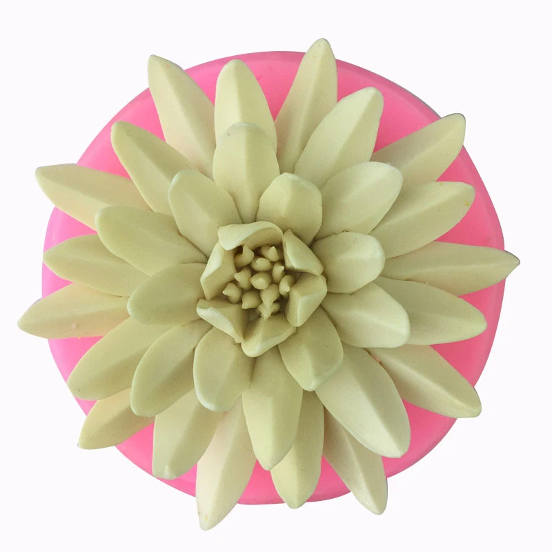 3D силиконовая форма для мыла с большими цветами мастики формы булочки украшение