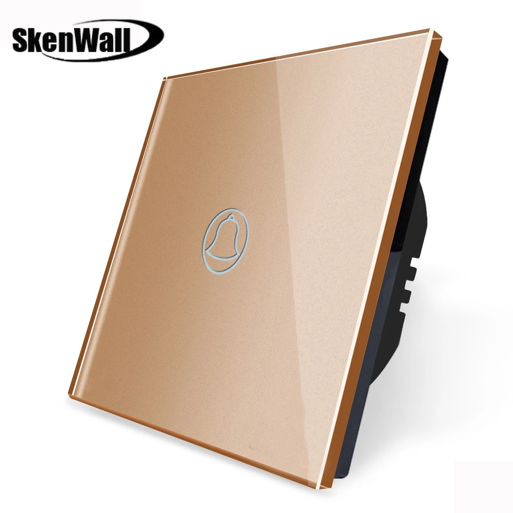 Стандарт ЕС кристальная стеклянная панель Водонепроницаемый дверной Звонок