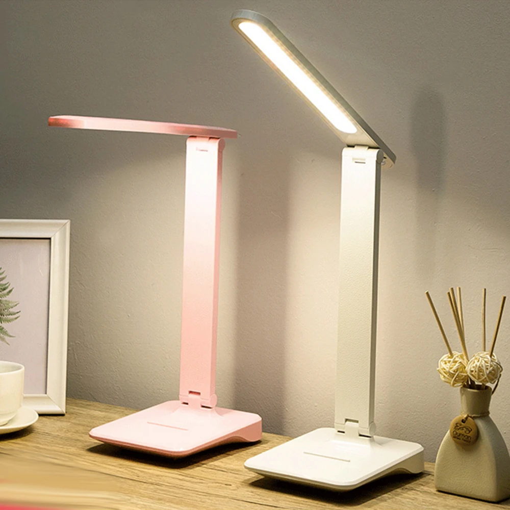 

LED Desk Lamp Dimmable Touch Bedside Study Reading Light 3 Color Changing USB Ports Rechargeable Led Table Lights