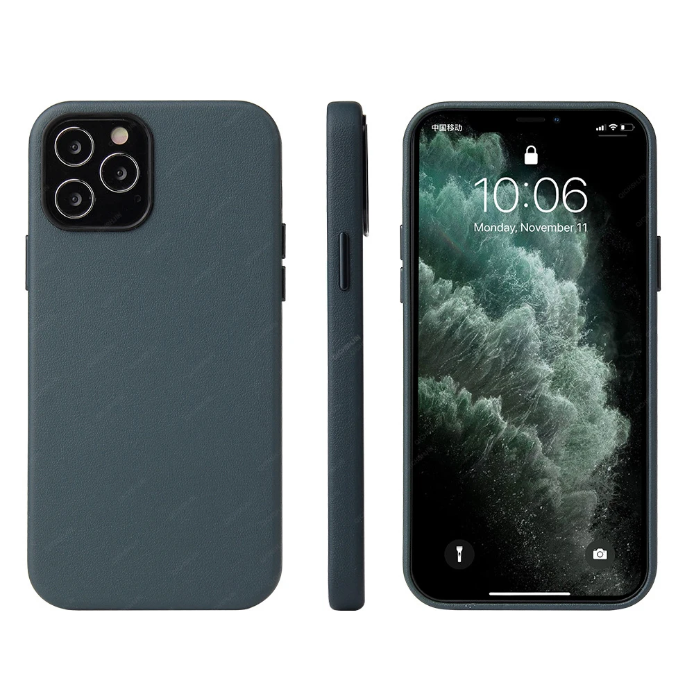 

Genuine Leather Case for iPhone 12 Pro Cases Luxury Leather-Case for iPhone12 ProMax Protective phone case to 12Mini Back Cover