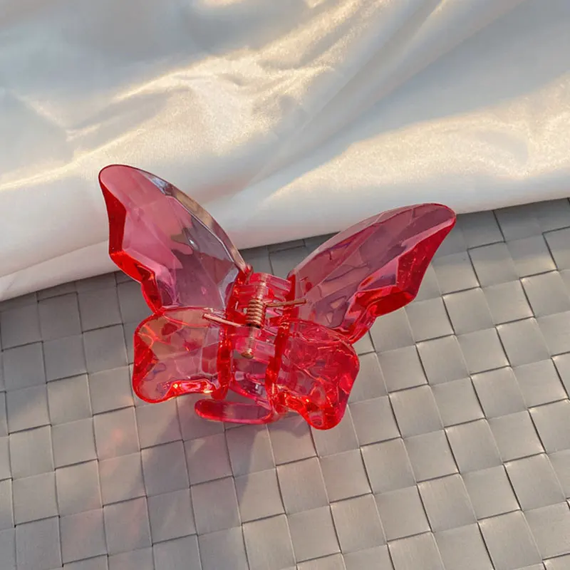 

Butterfly Hair Claw elegent Butterfly Shaped Transparent Hair Clip Acrylic Hair Accessories Resin Barrettes Colorful hearwear