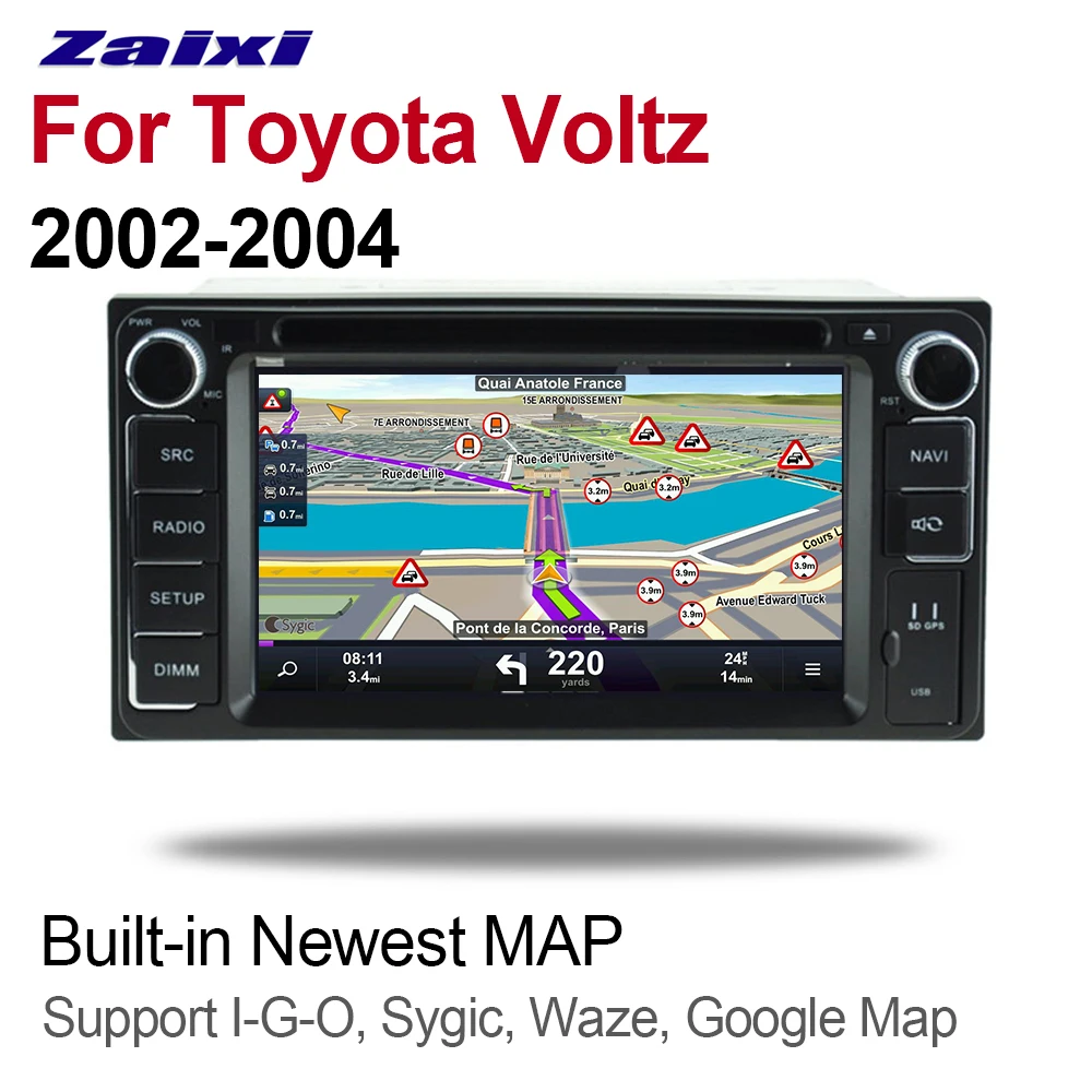 ZaiXi 2din Android 9 0 Восьмиядерный 4 Гб ОЗУ автомобильный DVD плеер для Toyota Voltz 2002 ~ 2004 GPS