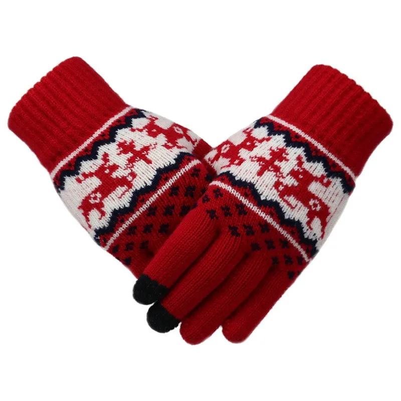 

Extra-warm Fleece Gloves Christmas Winter Warm Gloves For Women & Men Touchscreen Gloves Knit Hot Winter Warm Mittens