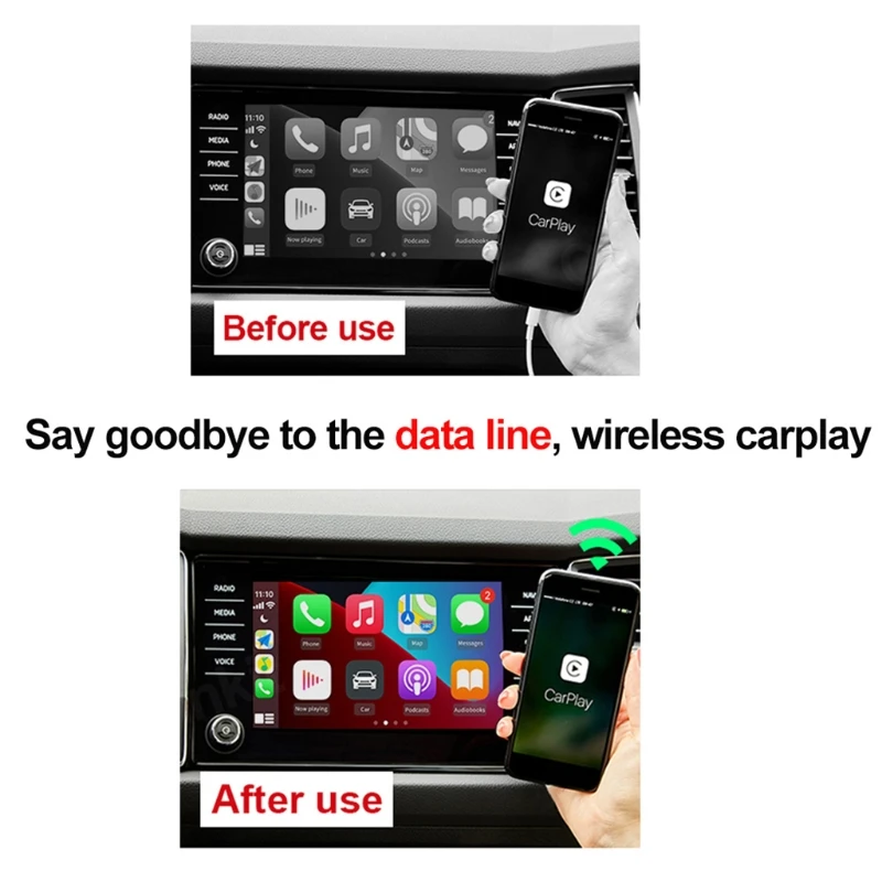 Беспроводной адаптер Hicar Carplay-Автомобильный USB-адаптер для Android Smart Link подходит