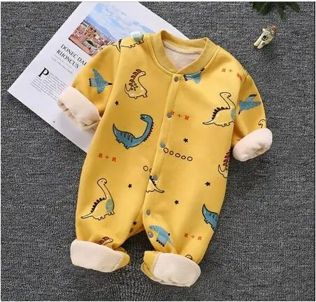 Детские комбинезоны для новорожденных Хлопковые теплые Осенние Комбинезоны с