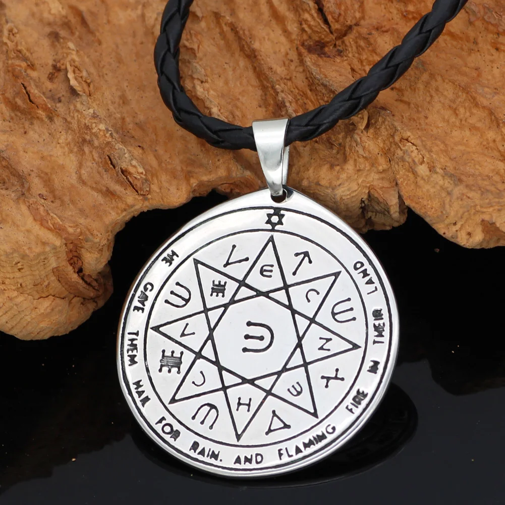 Talisman Pentacle of Solomon Seal Wiccan Pagan Hermetic Enochian Kabbalah Подвеска Ожерелье нержавеющая