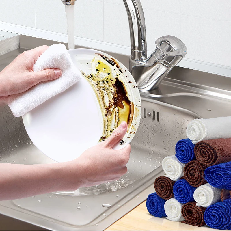 

5 шт., простые впитывающие тряпки из микрофибры