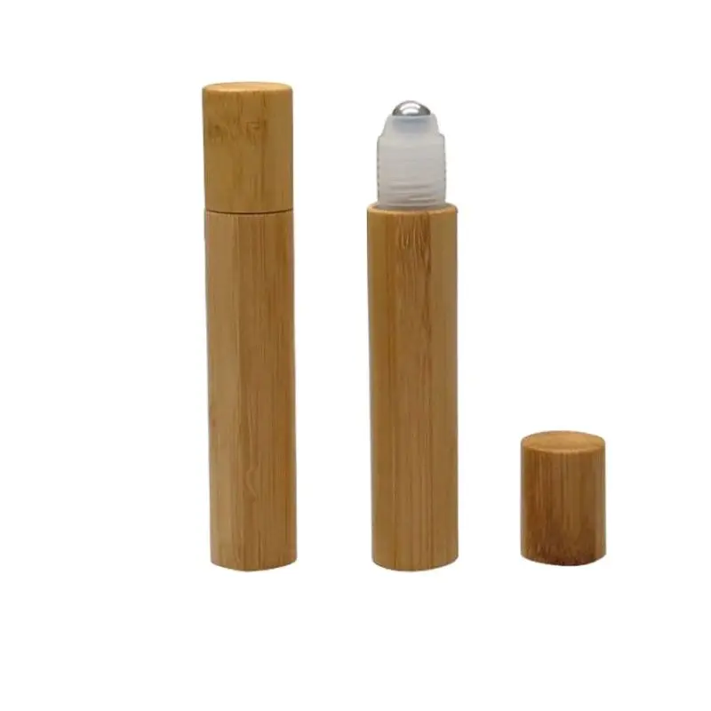 15ml Bamboo Roller Ball Bottle Aromatherapy Essential Oil Storage Containers Hollow Perfume Bottle Empty Travel Bottle 25pcs/lot