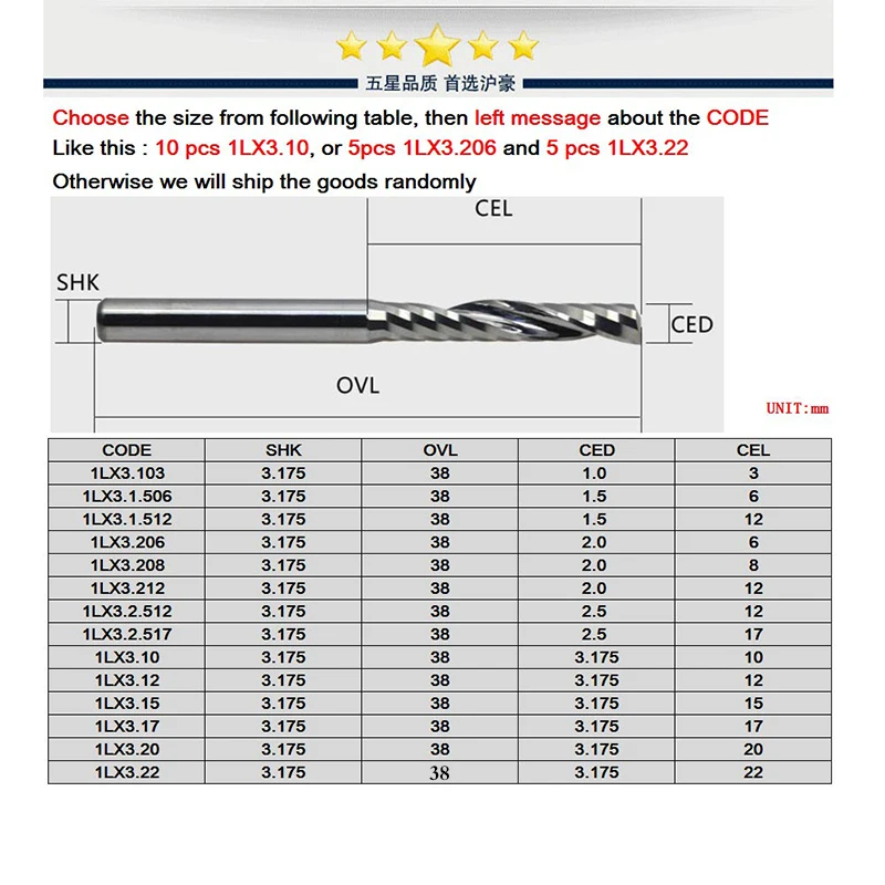 HUHAO Single Flute CNC Router Bits, Carbide Spiral End Mills, One Flute Milling Cutter for PVC, Wood, Plastic image 4