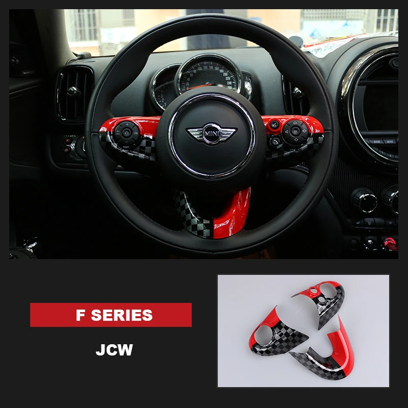jcw 3 шт. для MINI COOPER F54 F55 F56 F60 Countryman, Clubman рулевая панель мультимедийная Кнопка стикер Наклейка Обложка стикер чехол - Название цвета: jcw