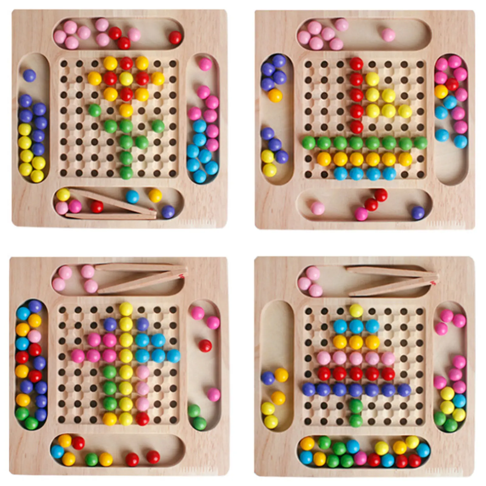 

Kids Rainbow Puzzle Chess Clip Beads Board Game Math Game Interactive Educational Toys For Children Hands Brain Training