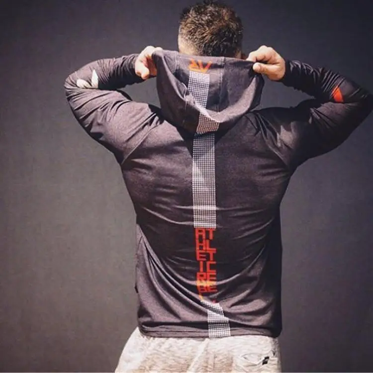 

Muscle Brother Sweater Quick Dry Training Fitness Hoodie Men 's Elastic Running Sports Casual Jacket Autumn Long Sleeve Fashion