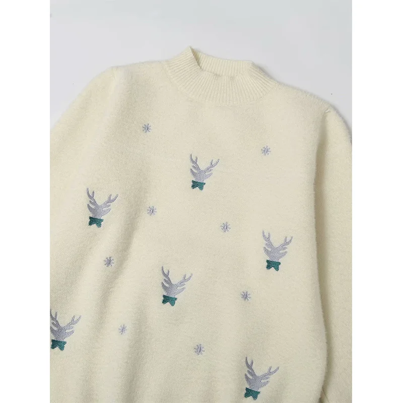 

2020 New Autumn Women Knitted Sweater Print Long Sleeve O-Neck Pullover Sweater Female Fashion Casual Women Clothes