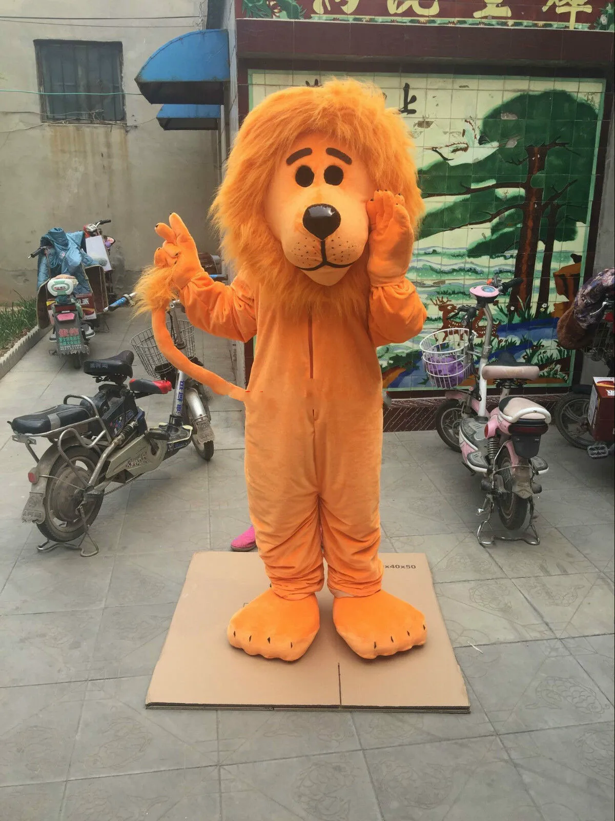 Костюм талисман для косплея с оранжевыми животными львом взрослых король льва